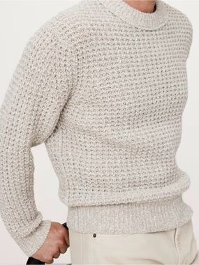 Banana Republic NWT Men's Waffle Knit  Sweater Oatmeal Sz XL